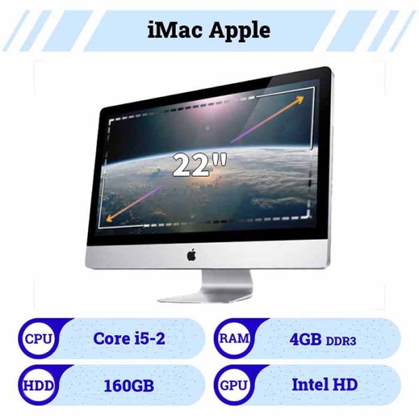 آیمک 22 اینچ استوک اپل| iMac Apple پردازنده Core i5 نسل 2 رم 4 حافظه 160G