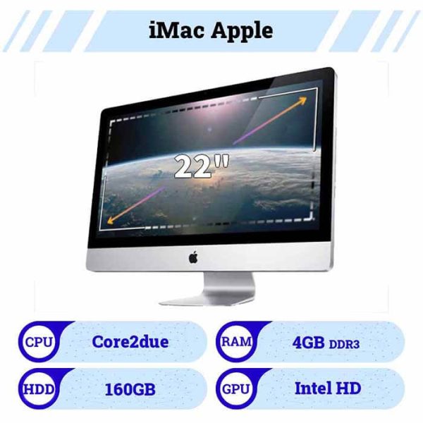 آیمک 22 اینچ استوک اپل| iMac Apple پردازنده Core2due رم 4 حافظه 160G