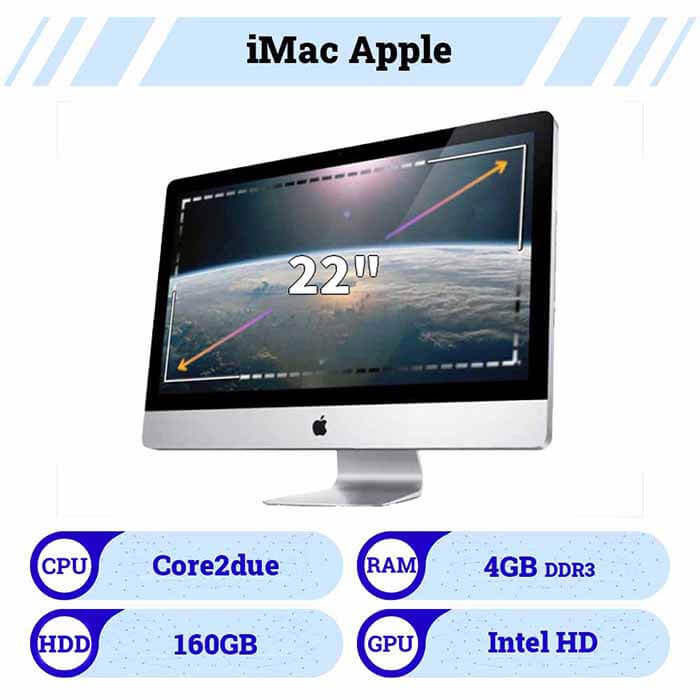 آیمک 22 اینچ استوک اپل| iMac Apple پردازنده Core2due رم 4 حافظه 160G