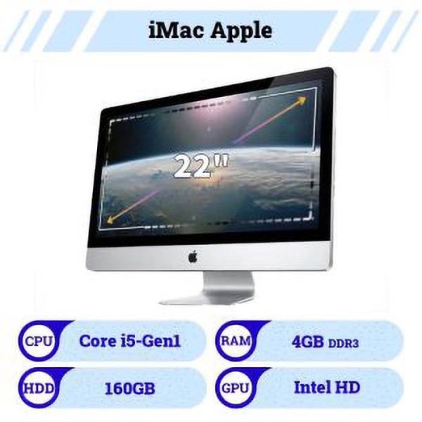 آیمک 22 اینچ استوک اپل|iMac Apple پردازنده Core i5 نسل 1 رم 4 حافظه 160GB